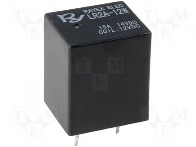 LR2A-12W 12VDC 10A LR2A-12W Реле: електромагнитно; SPST-NO; Uбобина:1